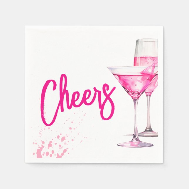 Watercolor Girls Galentines Party Napkin (Front)