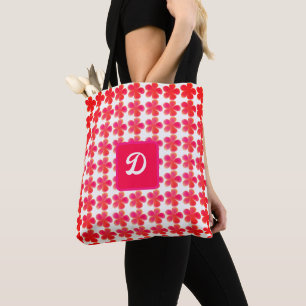 watercolor girly botanical floral pattern  tote bag