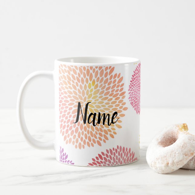 Watercolor Girly Style Ceramic Novelty Coffee Mug (With Donut)