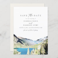 Watercolor Glacier National Park Save the Date