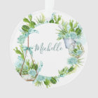 Watercolor Glass Terrarium Succulents