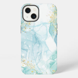 Watercolor Glitter Teal Blue iPhone / iPad case