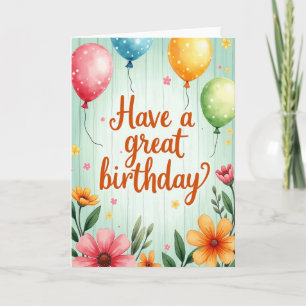 Watercolor Globes Birthday Card