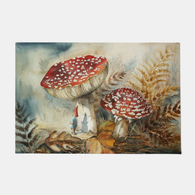 watercolor gnome doormat (Front)