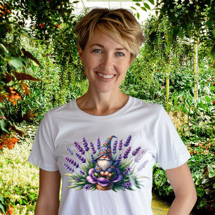 Watercolor Gnome & Purple Flowers Tri-Blend Shirt