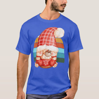 Watercolor Gnome Santa Christmas Tree Lights Xmas  T-Shirt