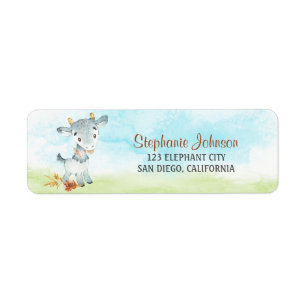 Watercolor Goat Farm Return Address Label