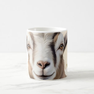 Watercolor Goat Portrait in Delicate Earthy Tones Coffee Mug