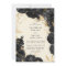 Watercolor Gold black roses Wedding Invitation