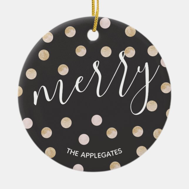 Watercolor & Gold | Ceramic Ornament (Front)