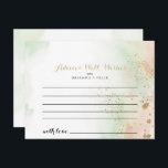 Watercolor Gold Confetti Wedding Advice Card<br><div class="desc">This watercolor gold confetti wedding advice card is perfect for a rustic wedding. The design features a watercolor pink, green and white background with gold glitter confetti splash. These cards are perfect for a wedding, bridal shower, baby shower, graduation party & more. Personalise the cards with the names of the...</div>