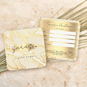 Watercolor Gold Foil Gift Certificate Glitter Card
