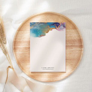 Watercolor Gold Foil Monogram Stationery Paper