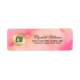 Watercolor   Gold Foil Return Address Labels