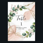 Watercolor Gold Geometric Floral Eucalyptus Green Table Number<br><div class="desc">Bring natural charm and timeless elegance to your reception with this Rustic Eucalyptus Greenery Wedding Table Number. The design features soft watercolor eucalyptus leaves and delicate botanical greenery, creating a fresh and organic look that beautifully complements rustic and nature-inspired weddings. The gentle green tones and hand-painted watercolor style add a...</div>