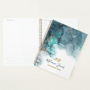 Watercolor gold glitter appointment book 2022 glam planner
