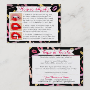 Watercolor & Gold Lipsticks Apply and Tips Cards