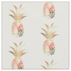 Watercolor Gold Pineapple Fabric