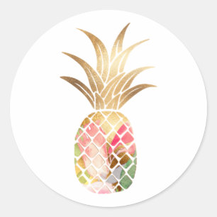 Watercolor Gold Pineapple Sticker