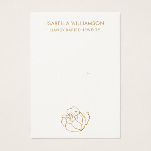 Watercolor Gold Rose Earring Jewellery Display Car