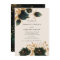 Watercolor Gold roses Wedding Invitation
