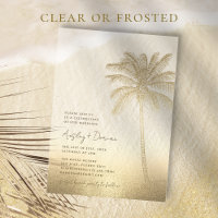 Watercolor Gold Sand Palm Tree Boho Beach Wedding