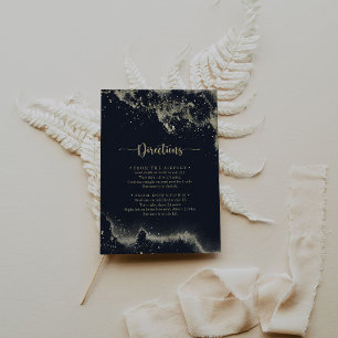 Watercolor Gold Splash Wedding Directions Enclosure Card