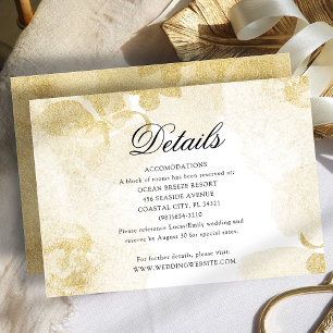 Watercolor Gold Wedding Details Enclosure Card