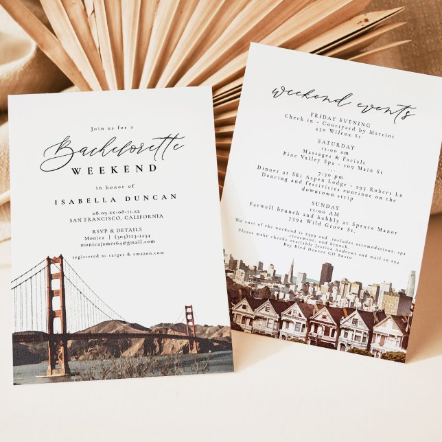 Watercolor Golden Gate San Francisco Skyline Invitation (Creator Uploaded)