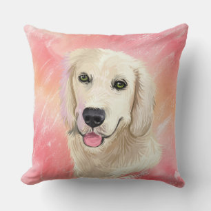 WATERCOLOR GOLDEN RETRIEVER DOG FACE CUSHION