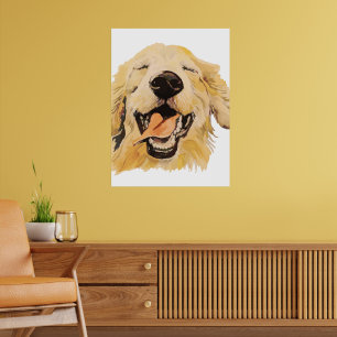 Watercolor Golden Retriever Dog Pet Animal Art Poster