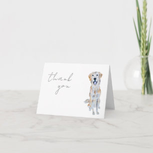 Watercolor Golden Retriever Dog Thank You Card