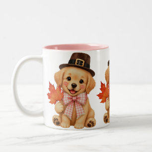 Watercolor Golden Retriever Puppy Fleece Two-Tone Coffee Mug