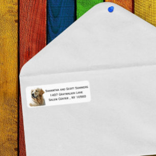 Watercolor Golden Retriever Return Address Label
