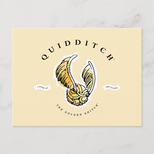 Watercolor Golden Snitch Invitation Postcard (Front)
