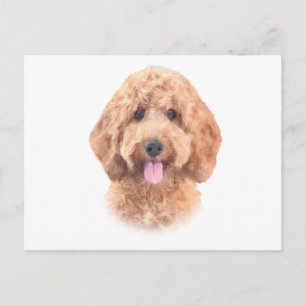 Watercolor Goldendoodle Postcard