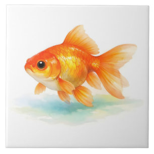Watercolor Goldfish Ceramic Tile