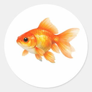 Watercolor Goldfish Classic Round Sticker