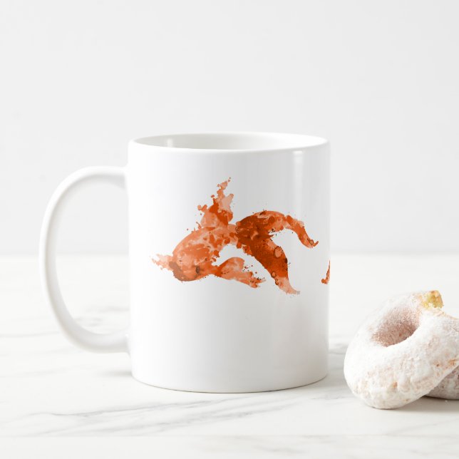 watercolor goldfish coffee mug (With Donut)