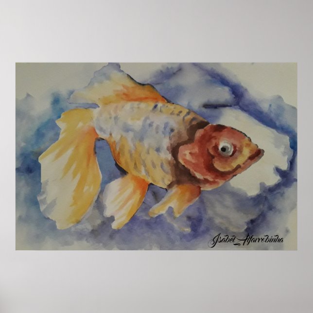 WATERCOLOR GOLDFISH POSTER (Front)