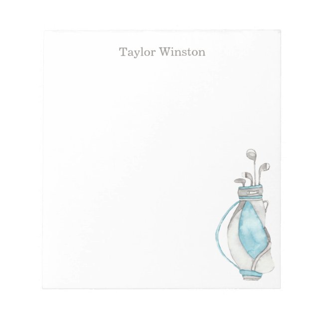 Watercolor Golf Bag Notepad (Front)