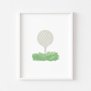 Watercolor golf ball poster