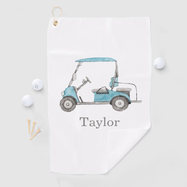 Watercolor Golf Cart Golf Towel (InSitu)