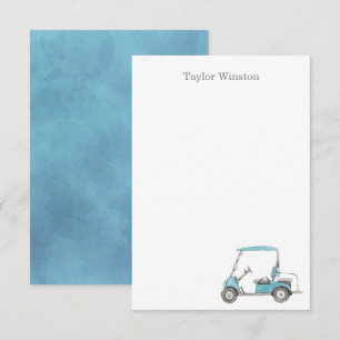 Watercolor Golf Cart Thank You Card