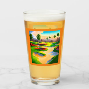 Watercolor Golf Course Utopia Glass