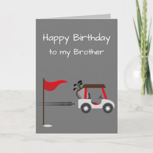 Watercolor Golf Fun Golf Brother Birthday Fun Card
