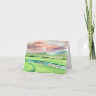Watercolor Golf Thank You Card