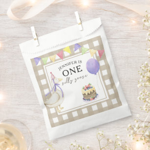 Watercolor Goose 1st birthday Favour Bag