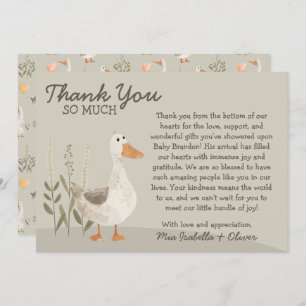 Watercolor Goose - Baby Shower Thank You Card