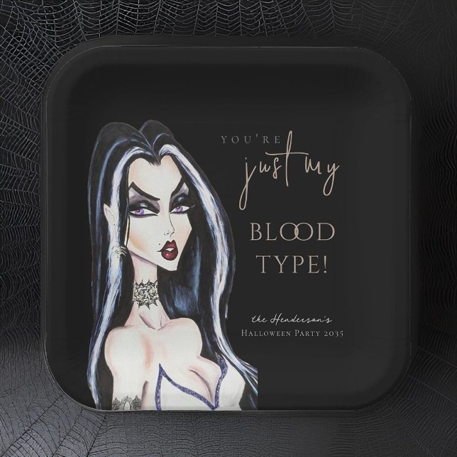 Watercolor Gothic Witch Halloween Paper Plates (Creator Uploaded)